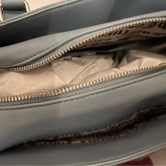 Juicy Couture Light Blue Embossed Satchel with Charm Chain - Picture 2 of 5